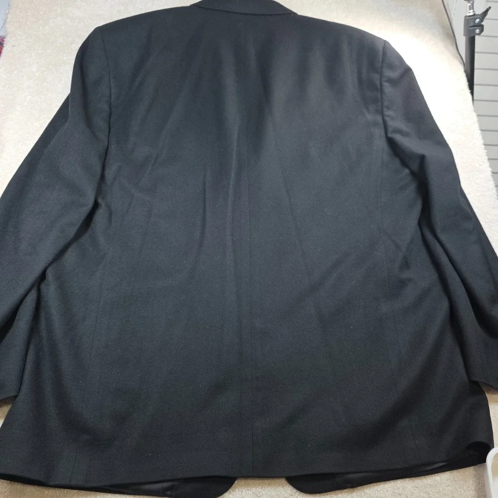 Bill Blass Black Label Blazer Jacket Mens 46R Black Cashmere Notch Lapel Vintage